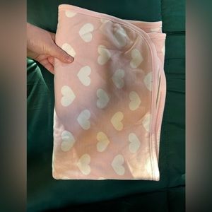 Pink hearts double sized Gerber baby blanket.